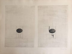 HERNANDEZ PIJUAN  composizione geometrica.incisione originale pittura astratta