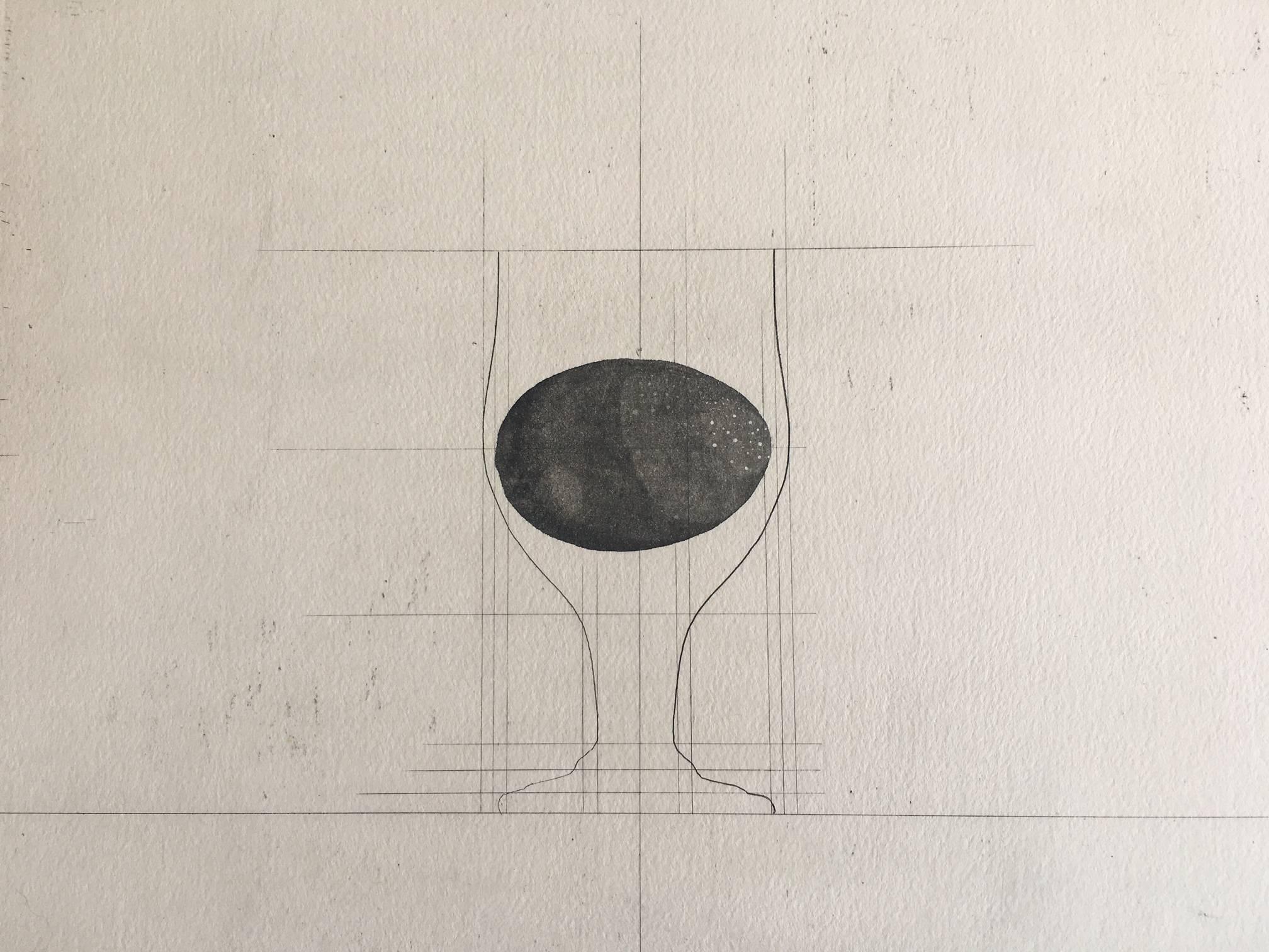 HERNANDEZ PIJUAN  Abstraktes Gemälde mit geometrischer Komposition. Originalgravur im Angebot 1