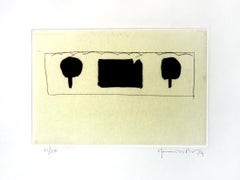 JOAN HERNANDEZ PIJUAN: La casa de les moreres. Ething on paper. Abstraction