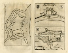 Antique map of Crevecoeur, Helmond and Ravenstein by Blaeu - Engraving - 17th c.
