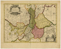 Antique map of Gelderland by Valk - Schenk - Handcoloured engraving - 17th c.
