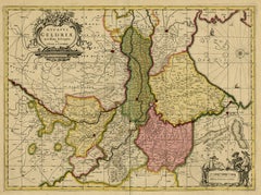 Antique map of Gelderland by Valk - Schenk - Handcoloured engraving - 17th c.