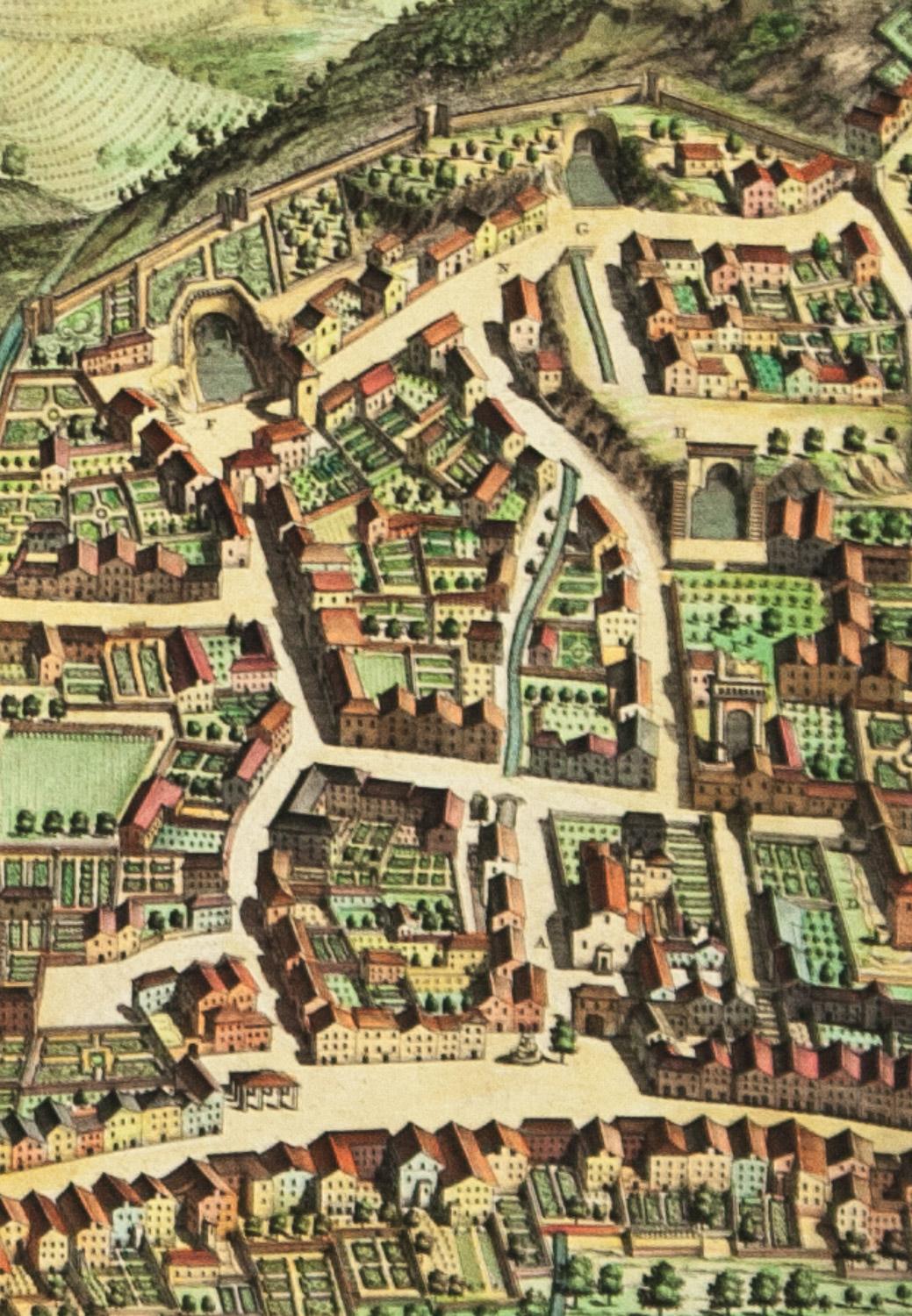 AYX Map of Aix en Provence, France by J. Blaeu 17th c.  - Print by Joan (Johannes) Blaeu
