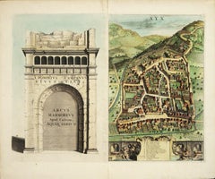 Antique AYX Map of Aix en Provence, France by J. Blaeu 17th c. 