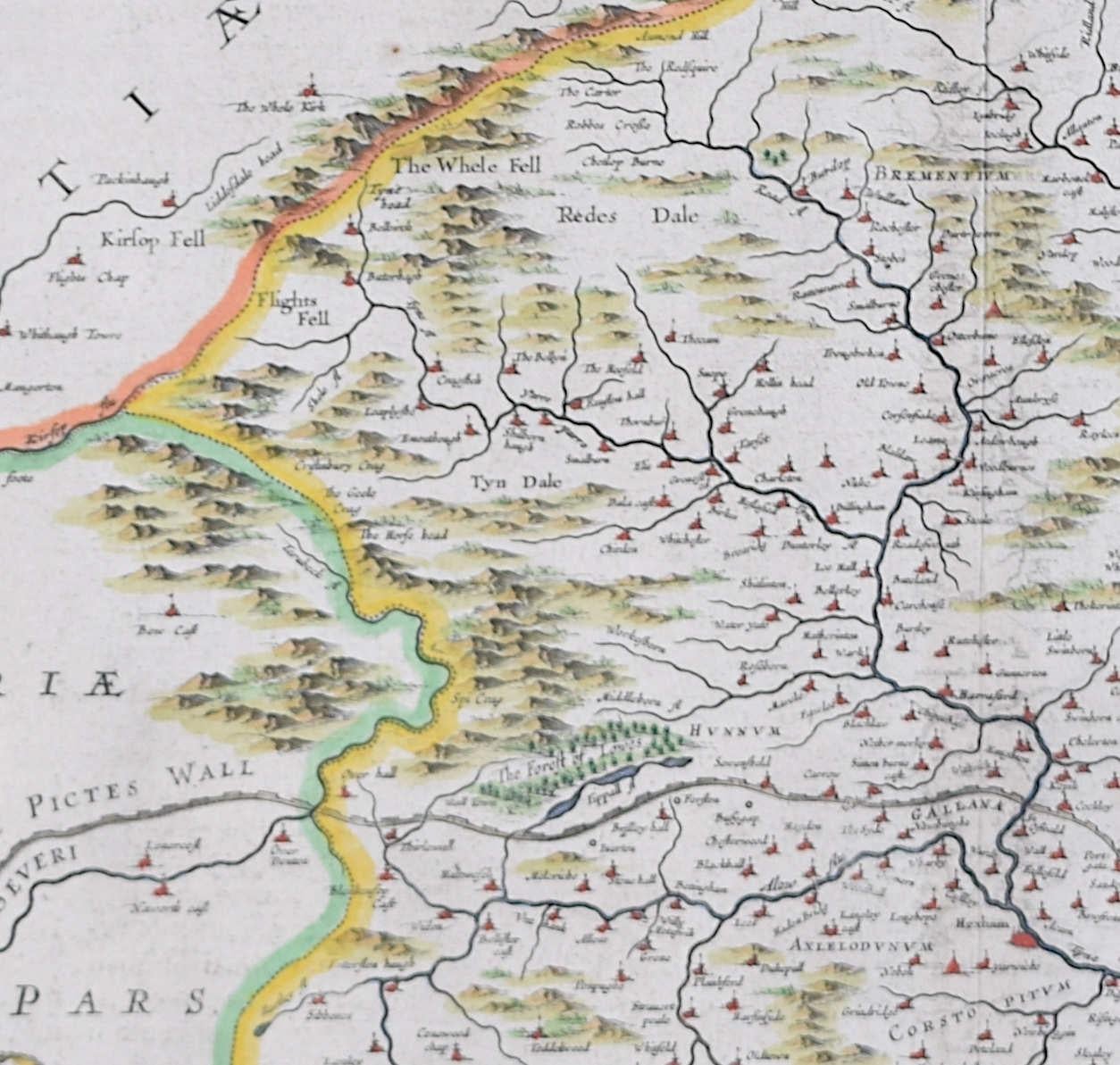 Carte du Nordumberland de Joan Blaeu en vente 1