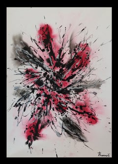 Tharrats  Vertical  Constellation 17  original acrylic paper painting