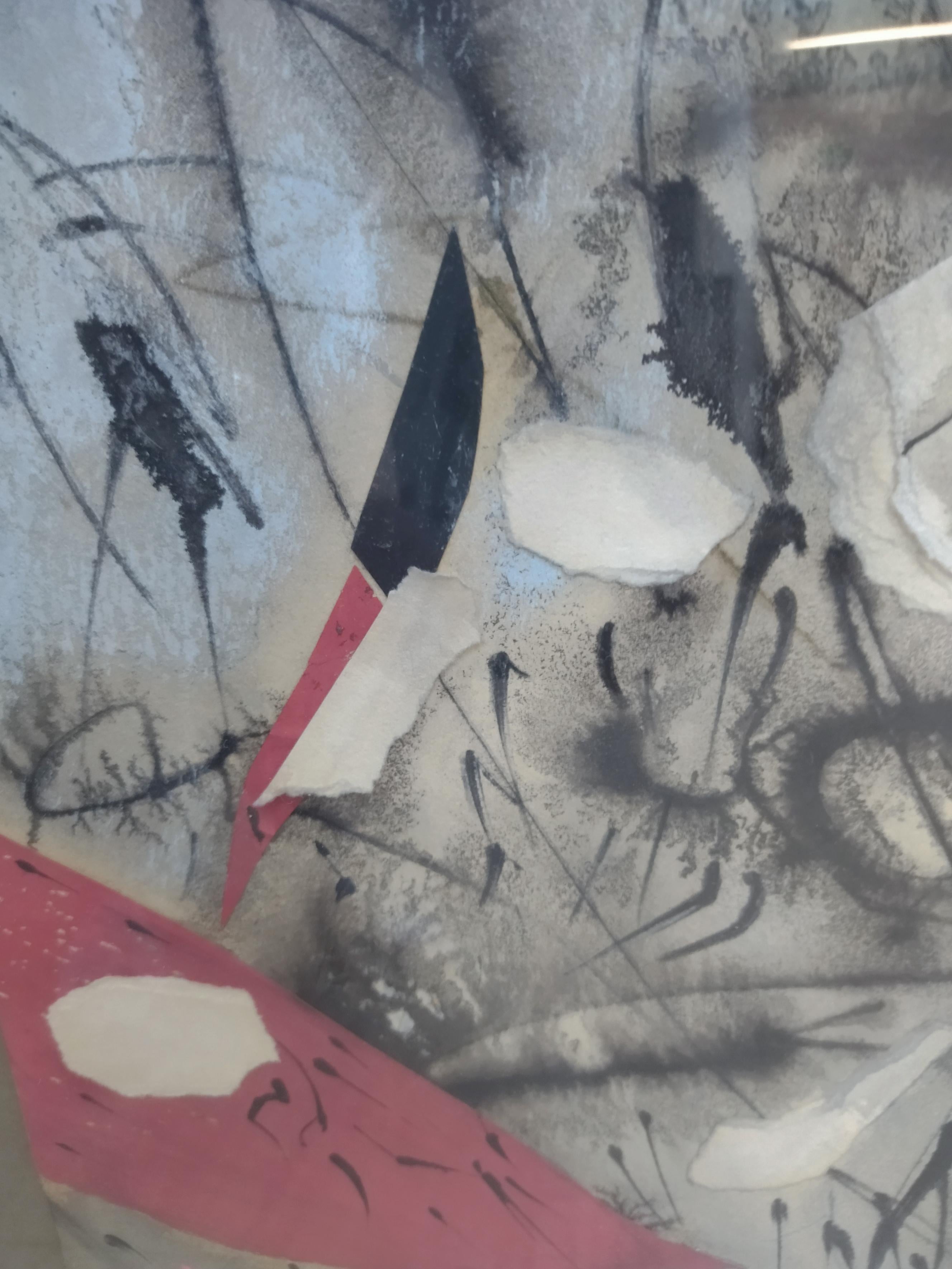 Tharrats 14 collage original acrylpapier malerei im Angebot 3