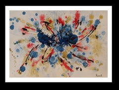 Tharrats  Constelación AZUL pintura original abstracta en papel acrílico