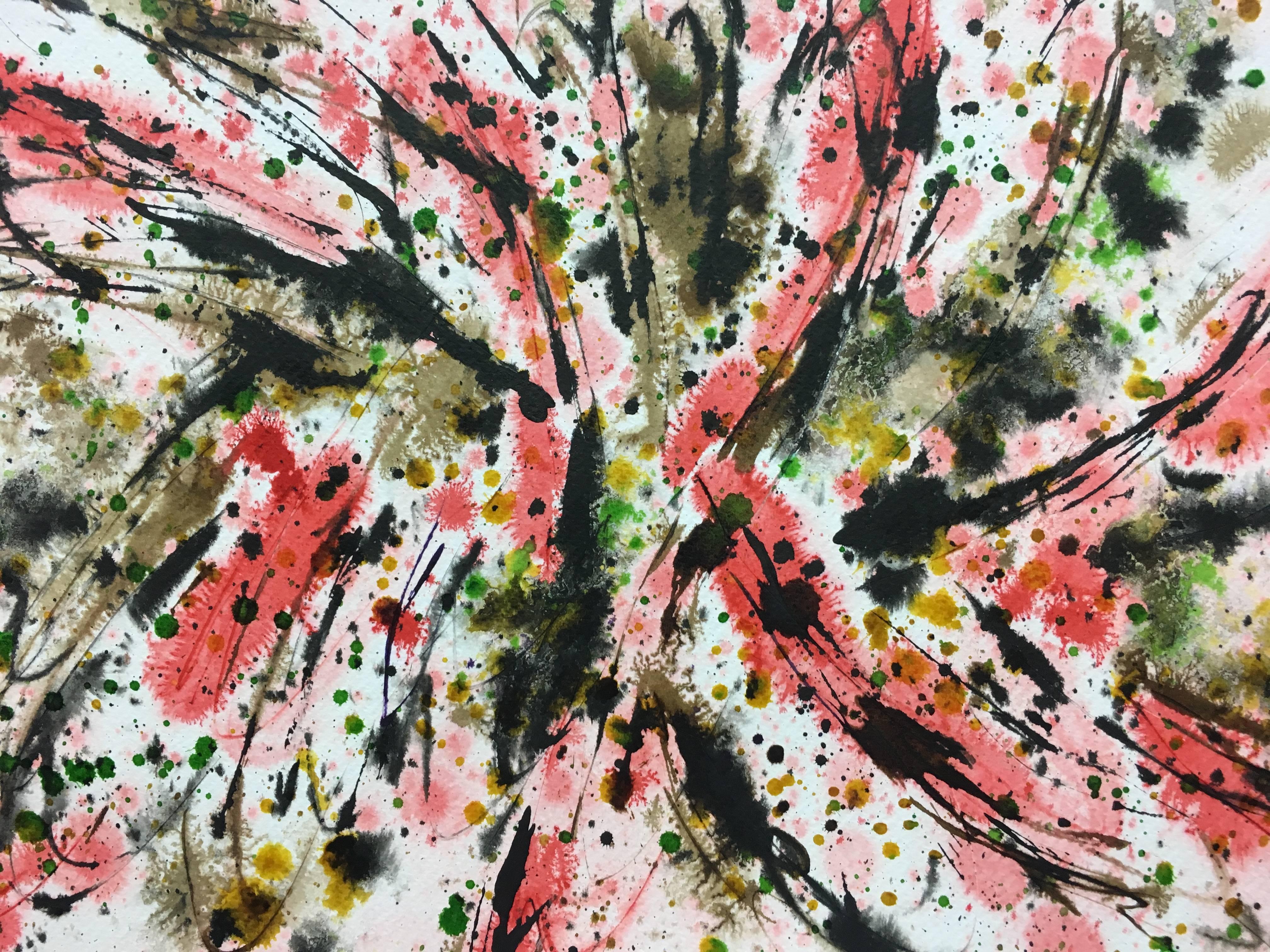 Tharrats 8 Farben - Original abstraktes Acrylgemälde (Beige), Abstract Painting, von Josep THARRATS