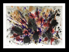 Tharrats  pittura acrilica astratta Rosso Nero Oro originale