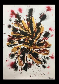 Tharrats     nero  d'oro  Costellazioni 14 originali astratti su carta acrilica