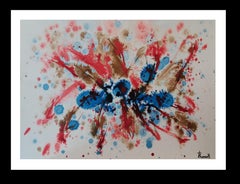 Tharrats  Blue  Constellation 12 original acrylic paper painting