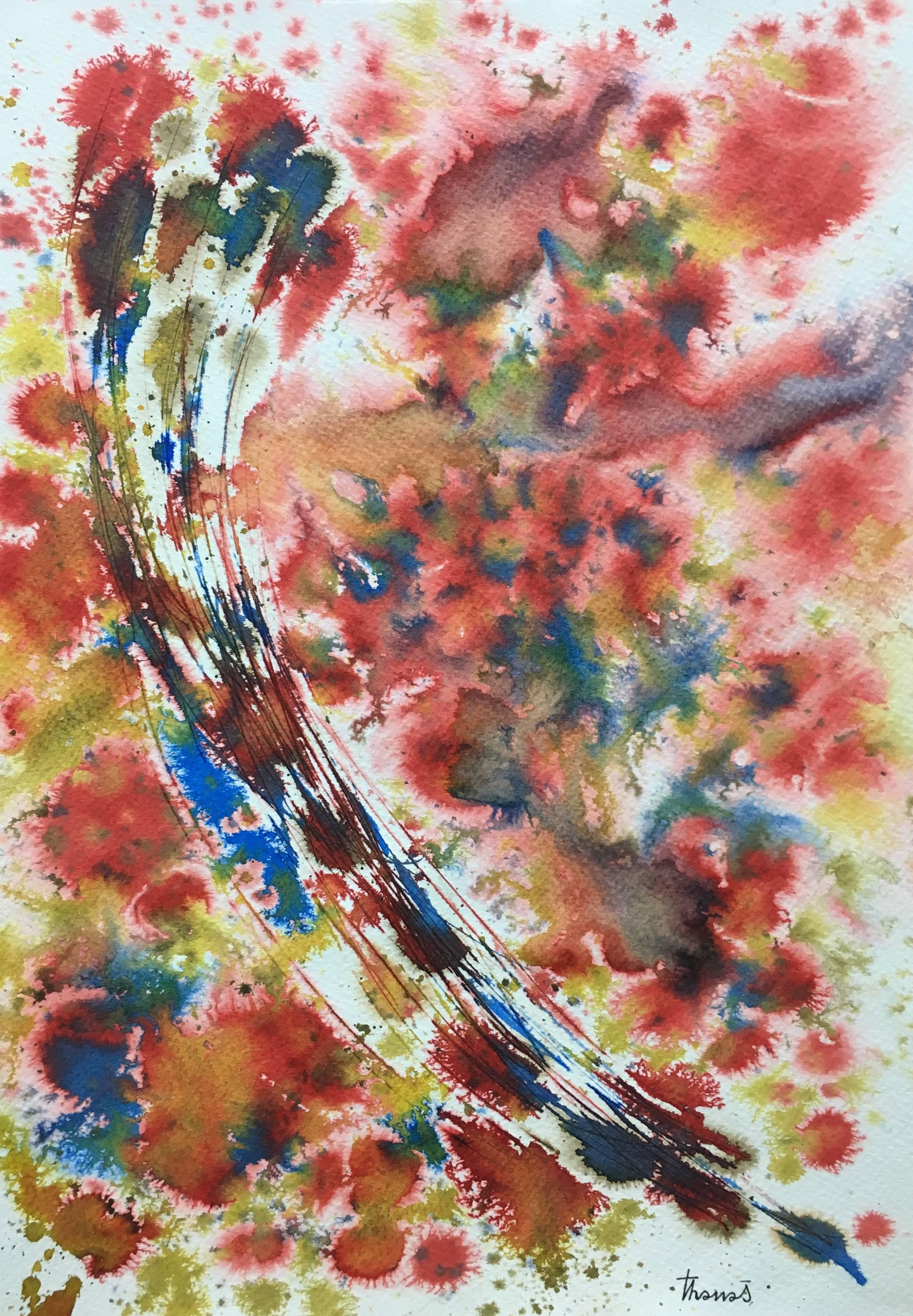 Tharrats  Colors  abstract original acrylic painting - Painting by Josep THARRATS