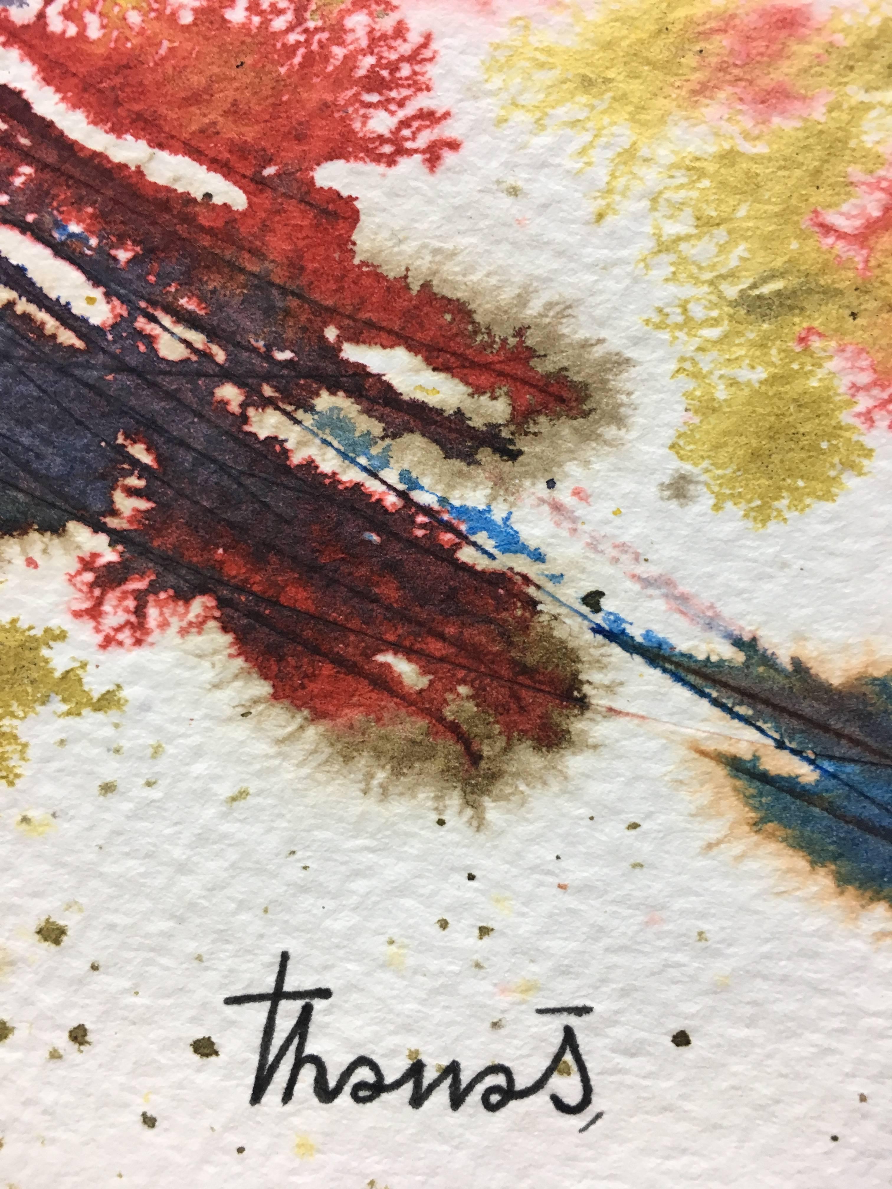 Tharrats  Colors  abstract original acrylic painting - Brown Abstract Painting by Josep THARRATS