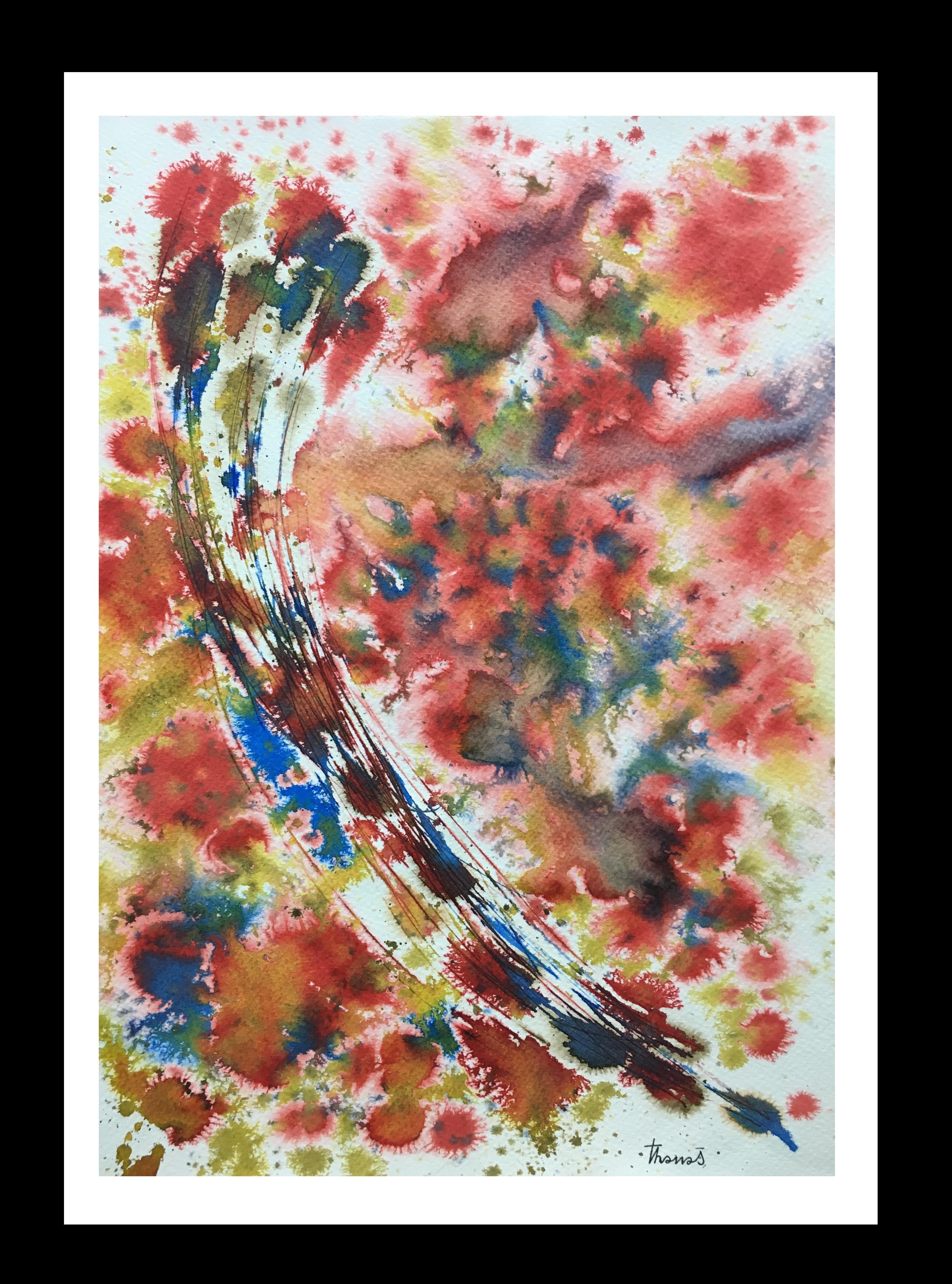 Josep THARRATS Abstract Painting - Tharrats  Colors  abstract original acrylic painting