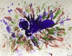 Tharrats.   colores. pintura original abstracta en papel acrílico