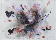 Tharrats.   colors. abstract original acrylic paper painting