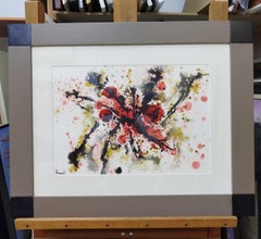 Tharrats.   colors. abstract original acrylic paper painting