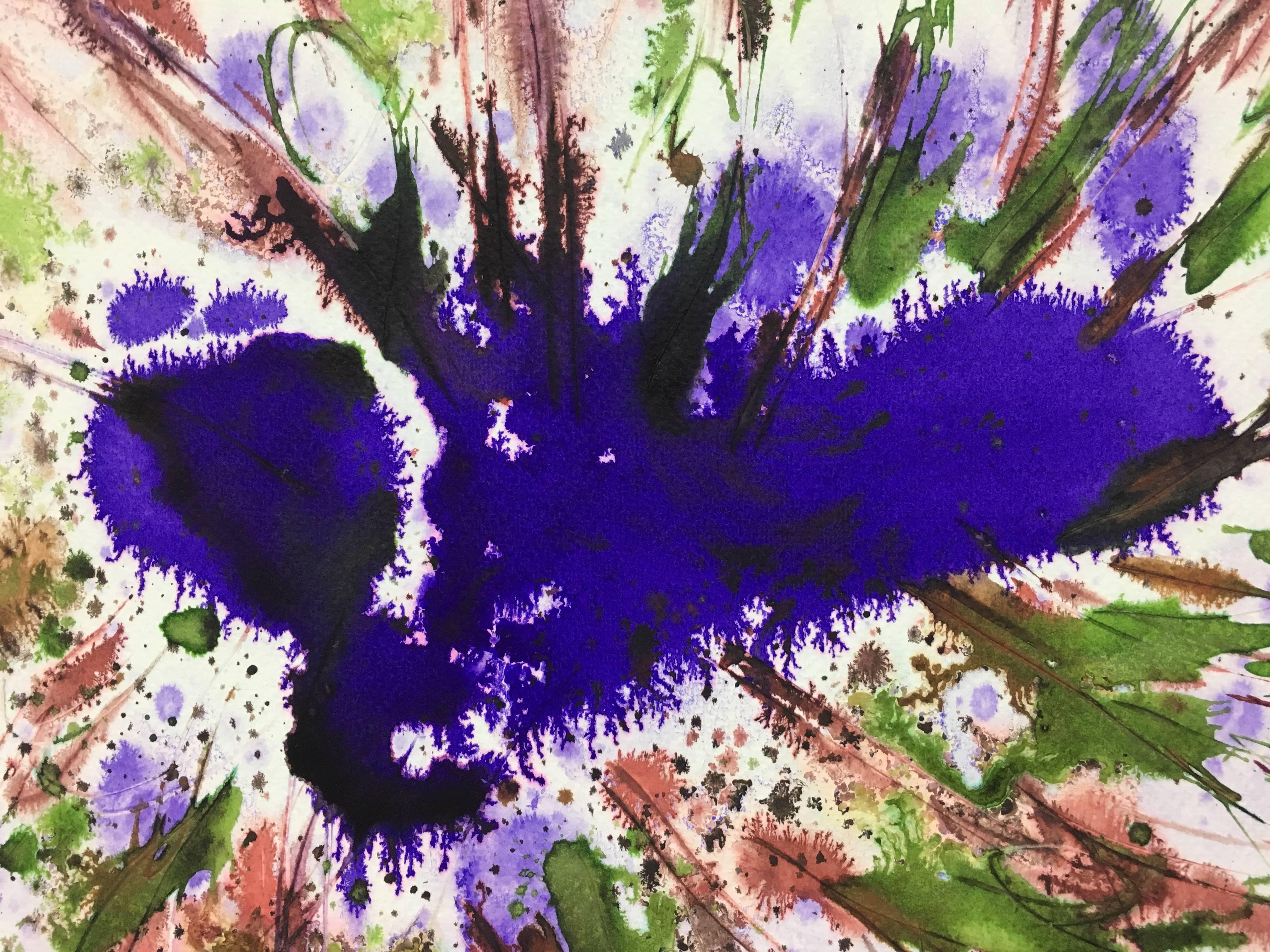 Tharrats.   colori. pittura originale astratta su carta acrilica - Painting Astratto di Josep THARRATS
