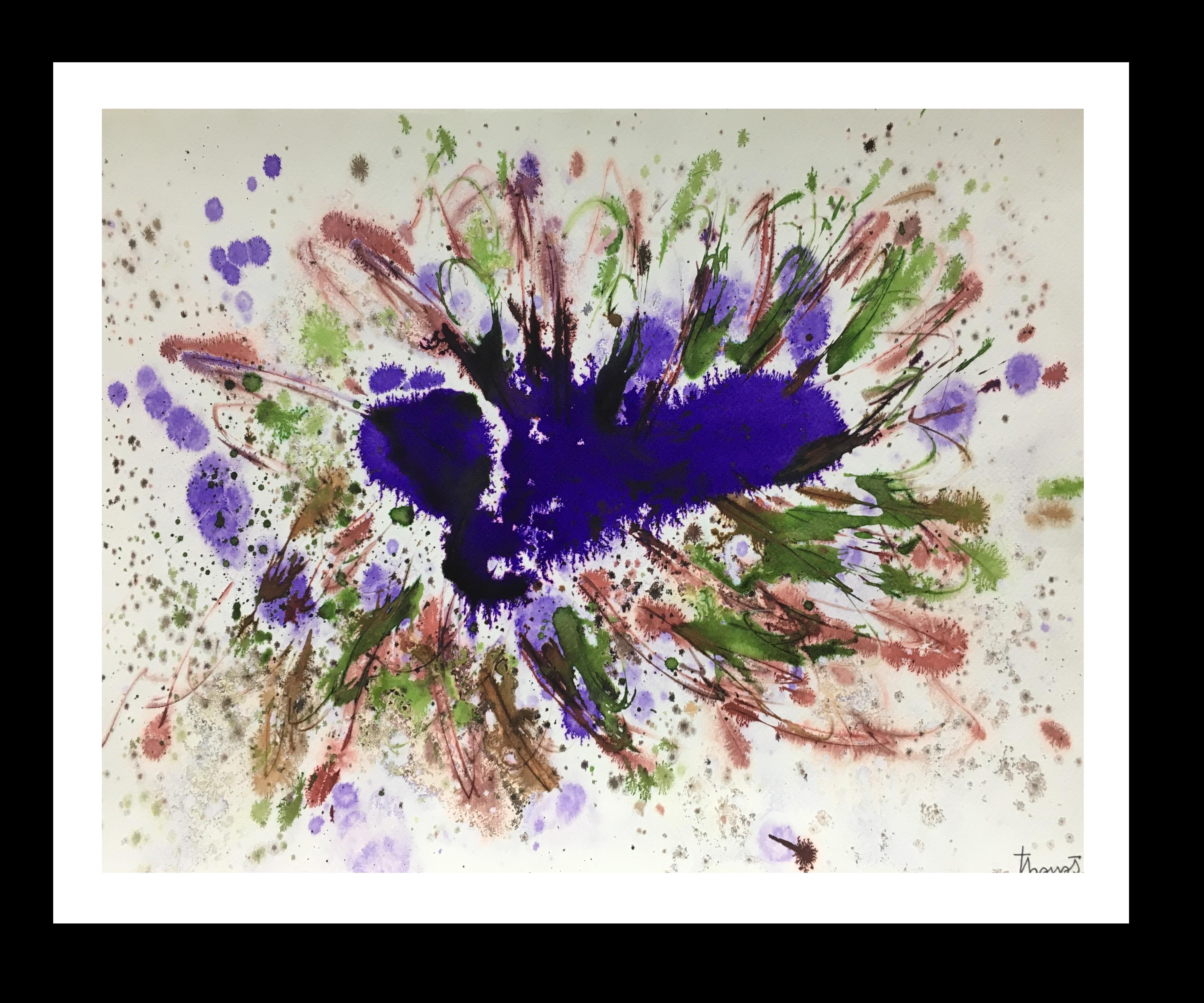 Abstract Painting di Josep THARRATS - Tharrats.   colori. pittura originale astratta su carta acrilica