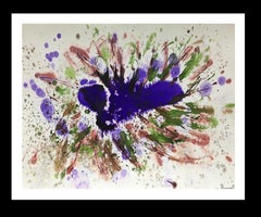 Tharrats.   colori. pittura originale astratta su carta acrilica