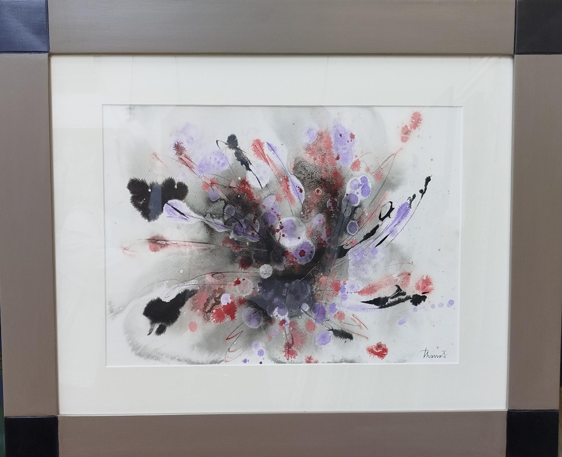 Tharrats. Couleurs abstraites et peinture originale en papier acrylique