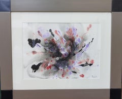 Tharrats.   colors. abstract original acrylic paper painting