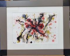 Tharrats.   colors. abstract original acrylic paper painting