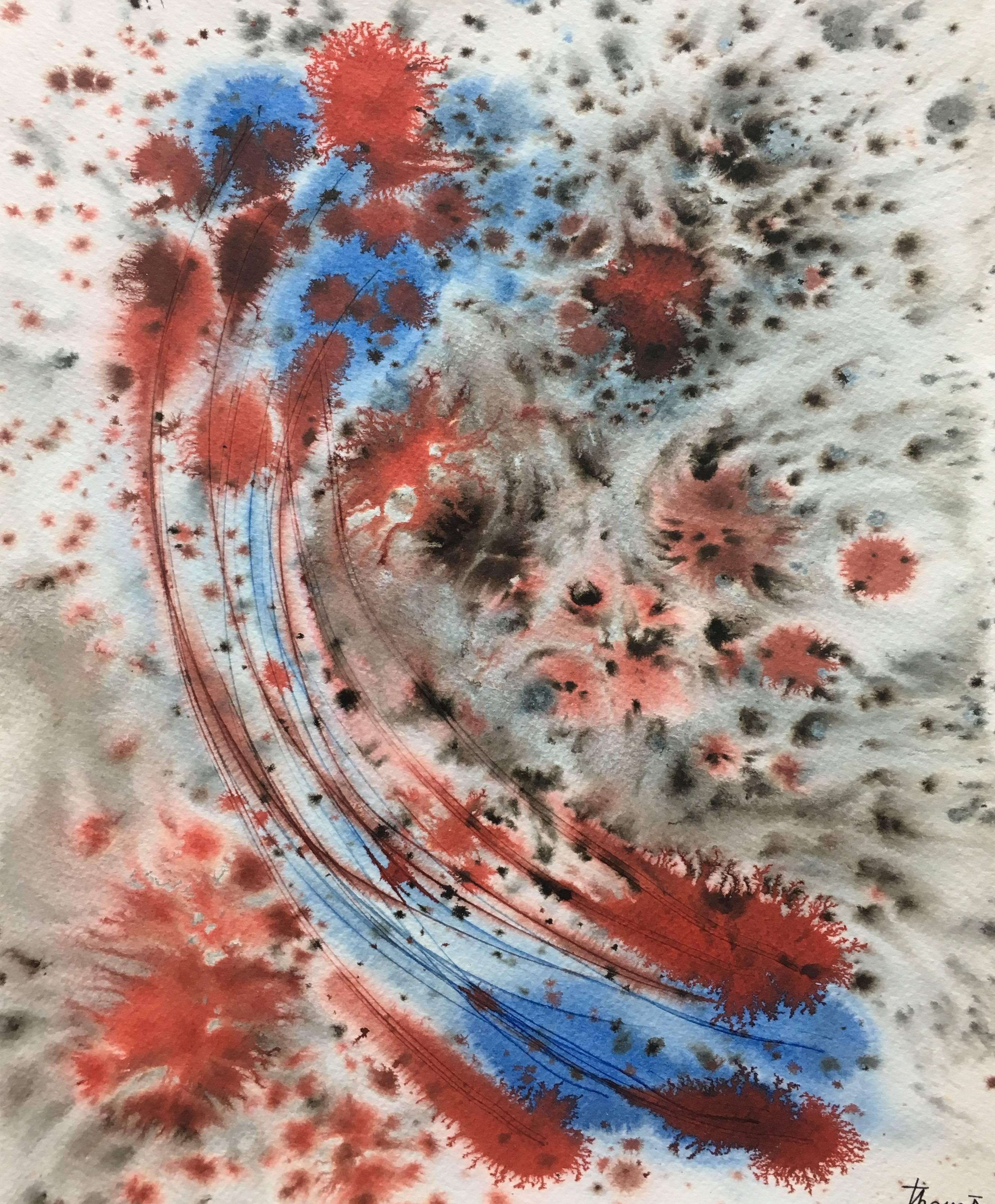 Tharrats  Colori  Verticale. pittura acrilica astratta originale - Painting di Josep THARRATS