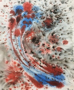 Tharrats  Colors  Vertical. original abstract acrylic painting