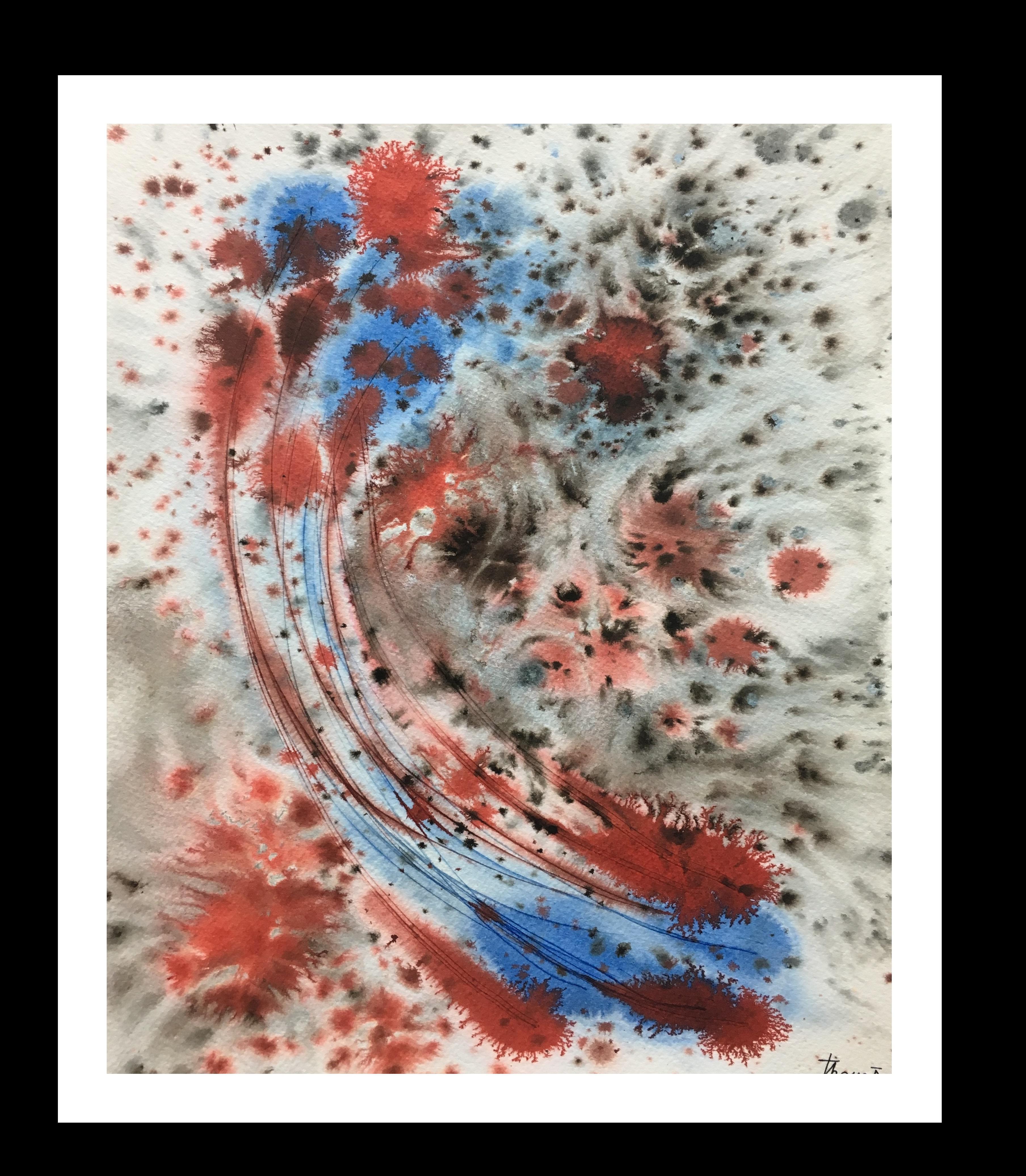 Tharrats  Couleurs  Vertical. Peinture acrylique abstraite originale