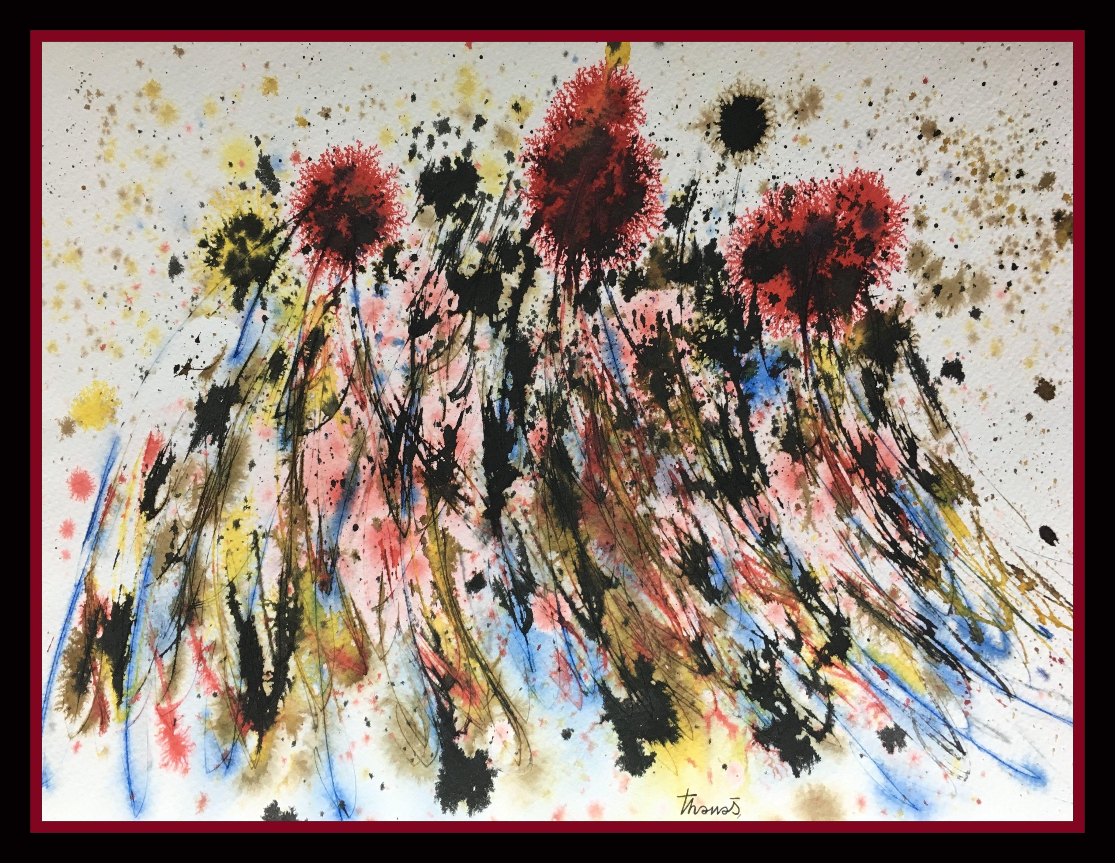 Tharrats  Constellation 18, Originales abstraktes Acrylgemälde – Painting von Josep THARRATS