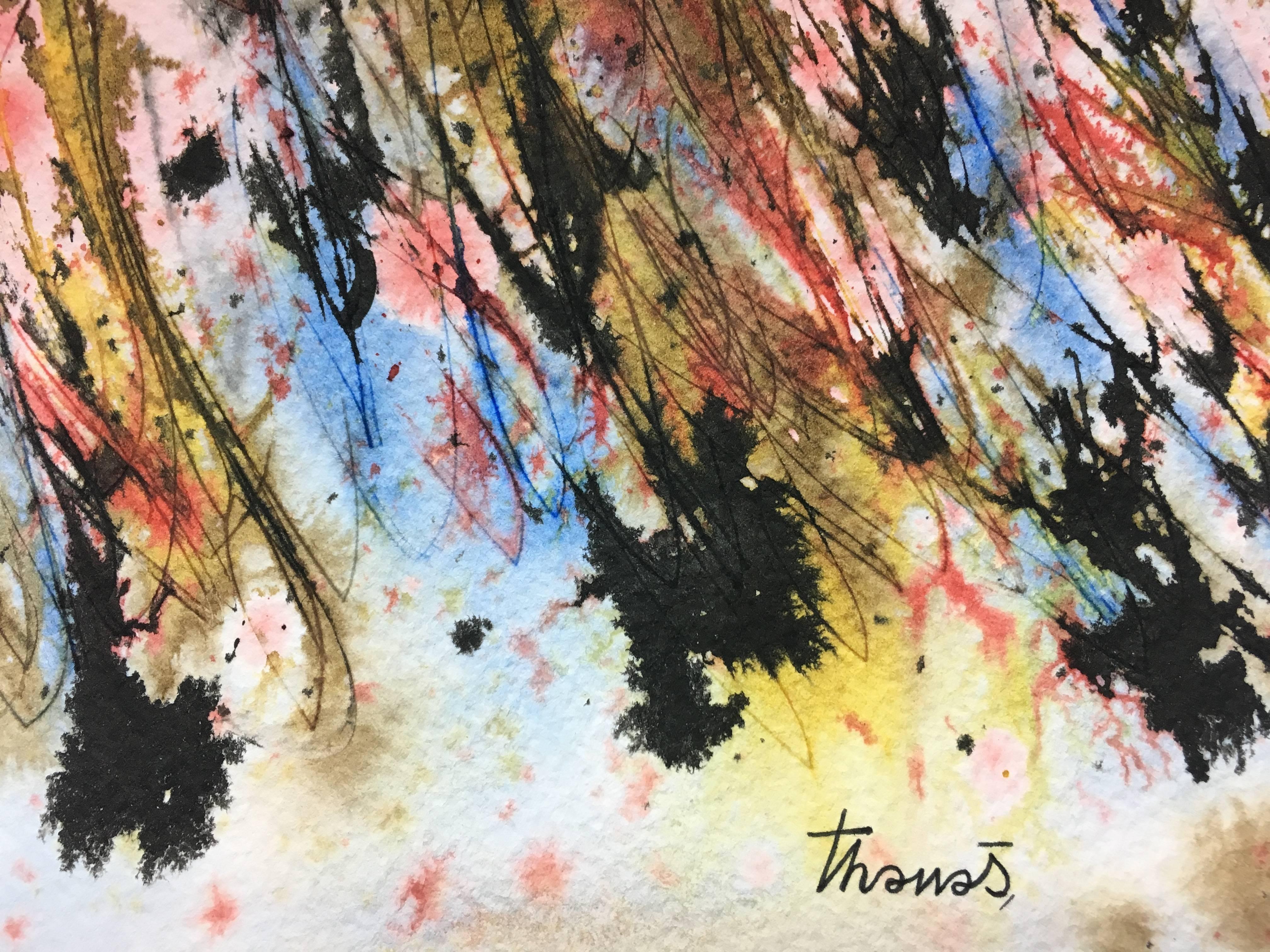 Tharrats  Constellation 18, Originales abstraktes Acrylgemälde (Beige), Abstract Painting, von Josep THARRATS