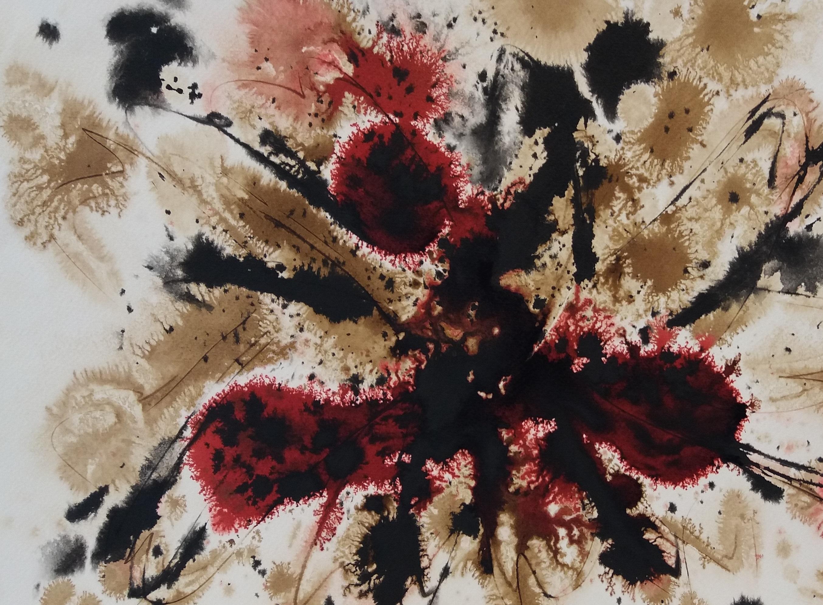 Tharrats   Costellazione  pittura originale astratta su carta acrilica - Painting di Josep THARRATS