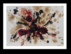Retro Tharrats   Constellation  original abstract acrylic paper painting