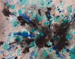 Tharrats Constelaciones pintura abstracta original en papel acrílico