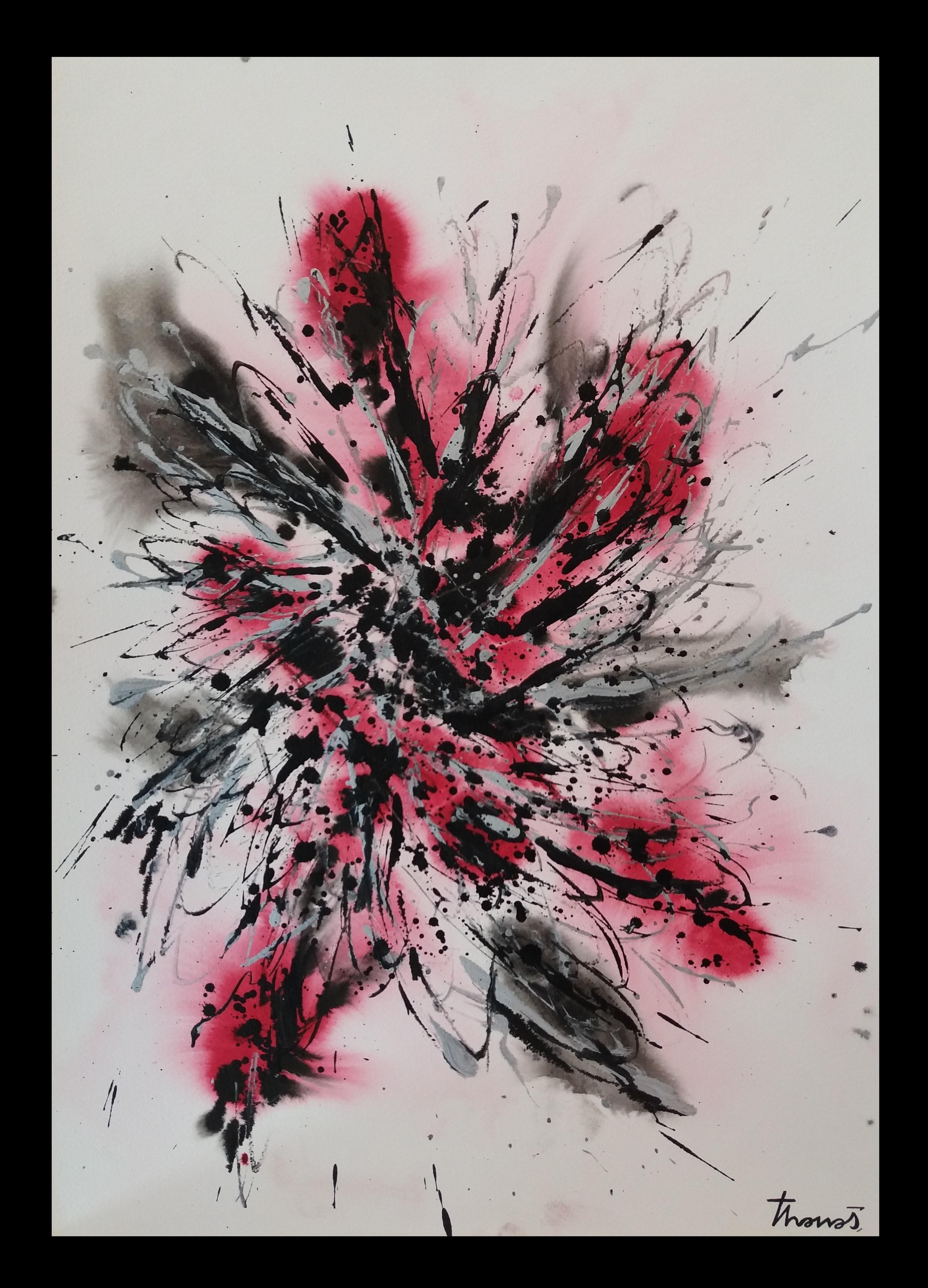 Tharrats  Senkrecht  Konstellation 17  Original-Acrylgemälde auf Acrylpapier – Painting von Josep THARRATS