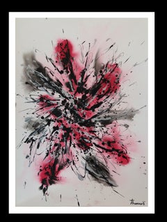 Tharrats  Vertical  Constellation 17  original acrylic paper painting