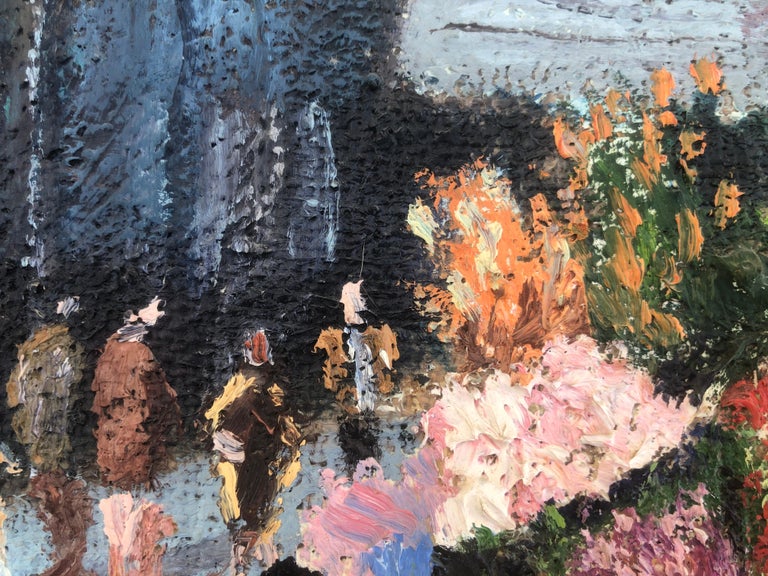 Joan Joseph Gari Barcelona urbanscape Rambla de les Flors oil on