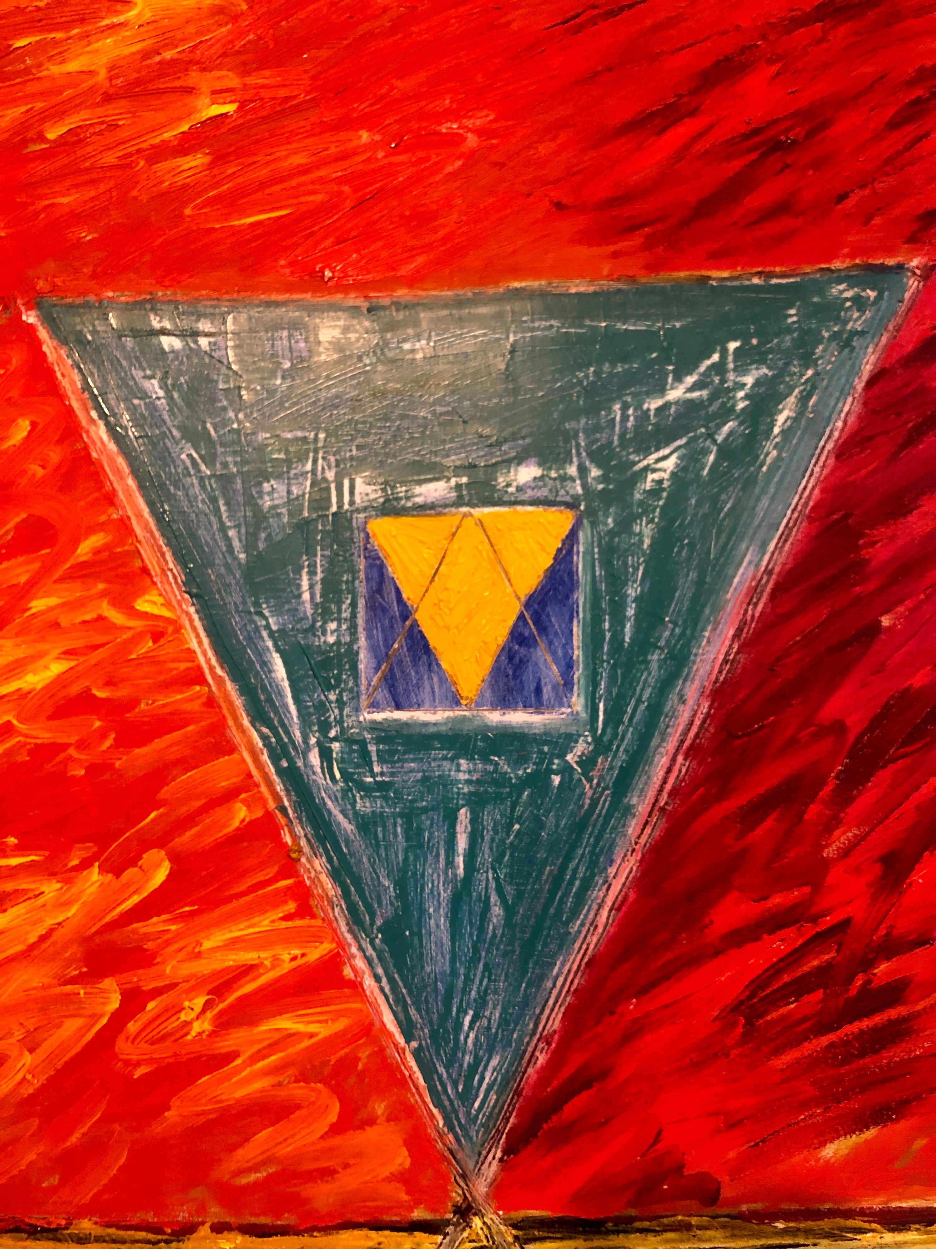 Joan Kahn Roma Color vibrante y audaz Pintura al óleo expresionista abstracta modernista en venta 9