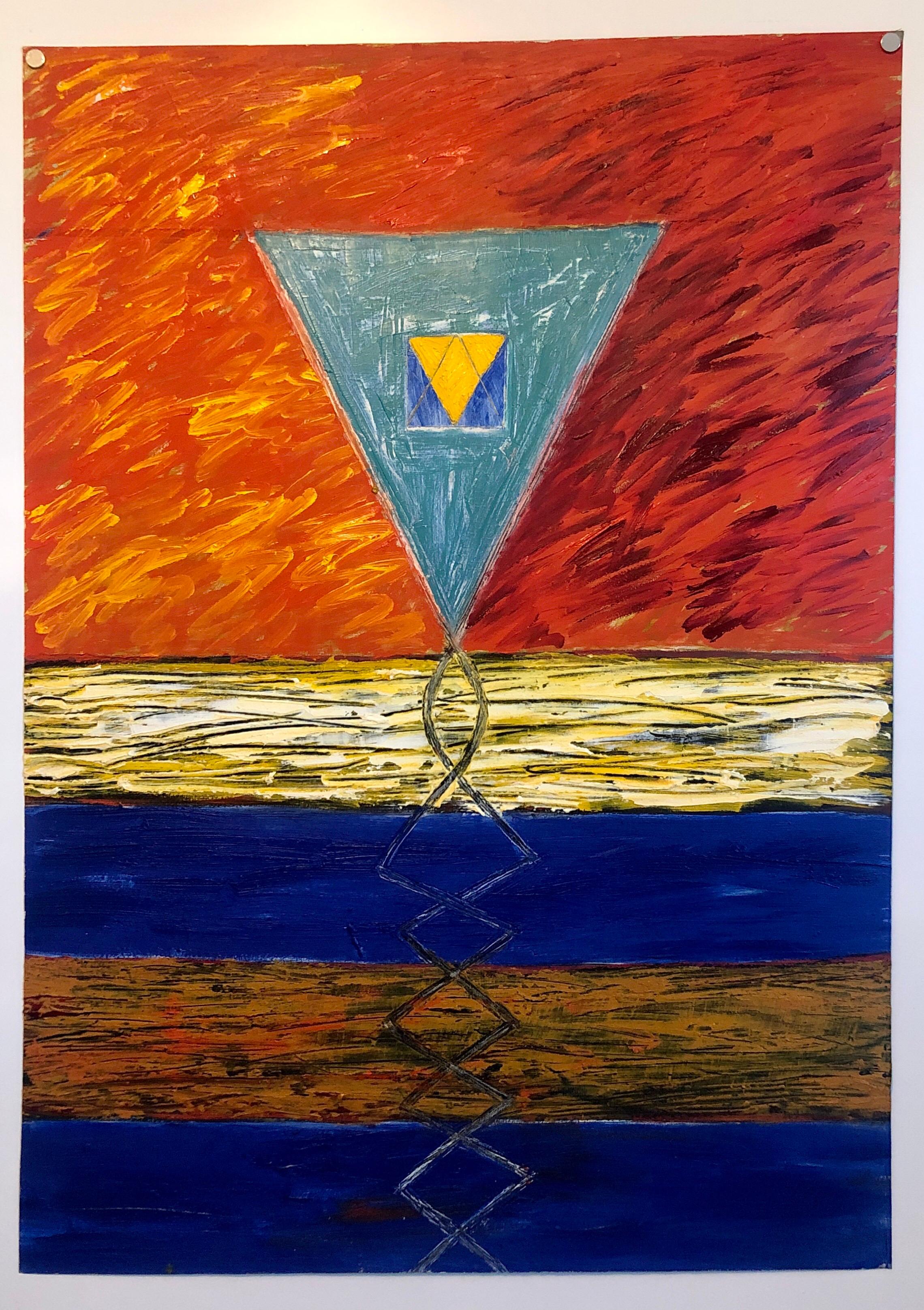 Joan Kahn Roma Color vibrante y audaz Pintura al óleo expresionista abstracta modernista en venta 10