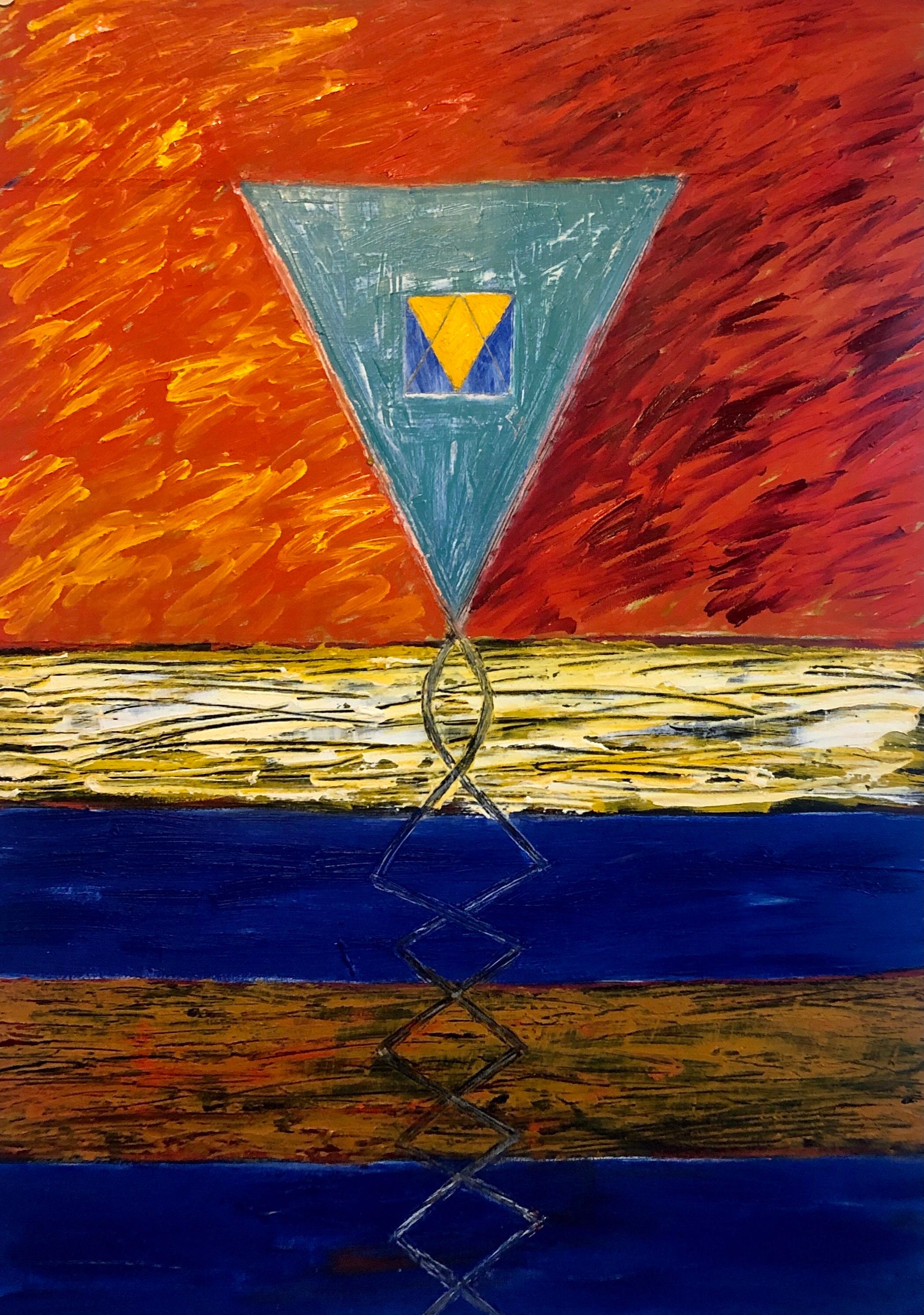 Joan Kahn Roma Color vibrante y audaz Pintura al óleo expresionista abstracta modernista en venta 2
