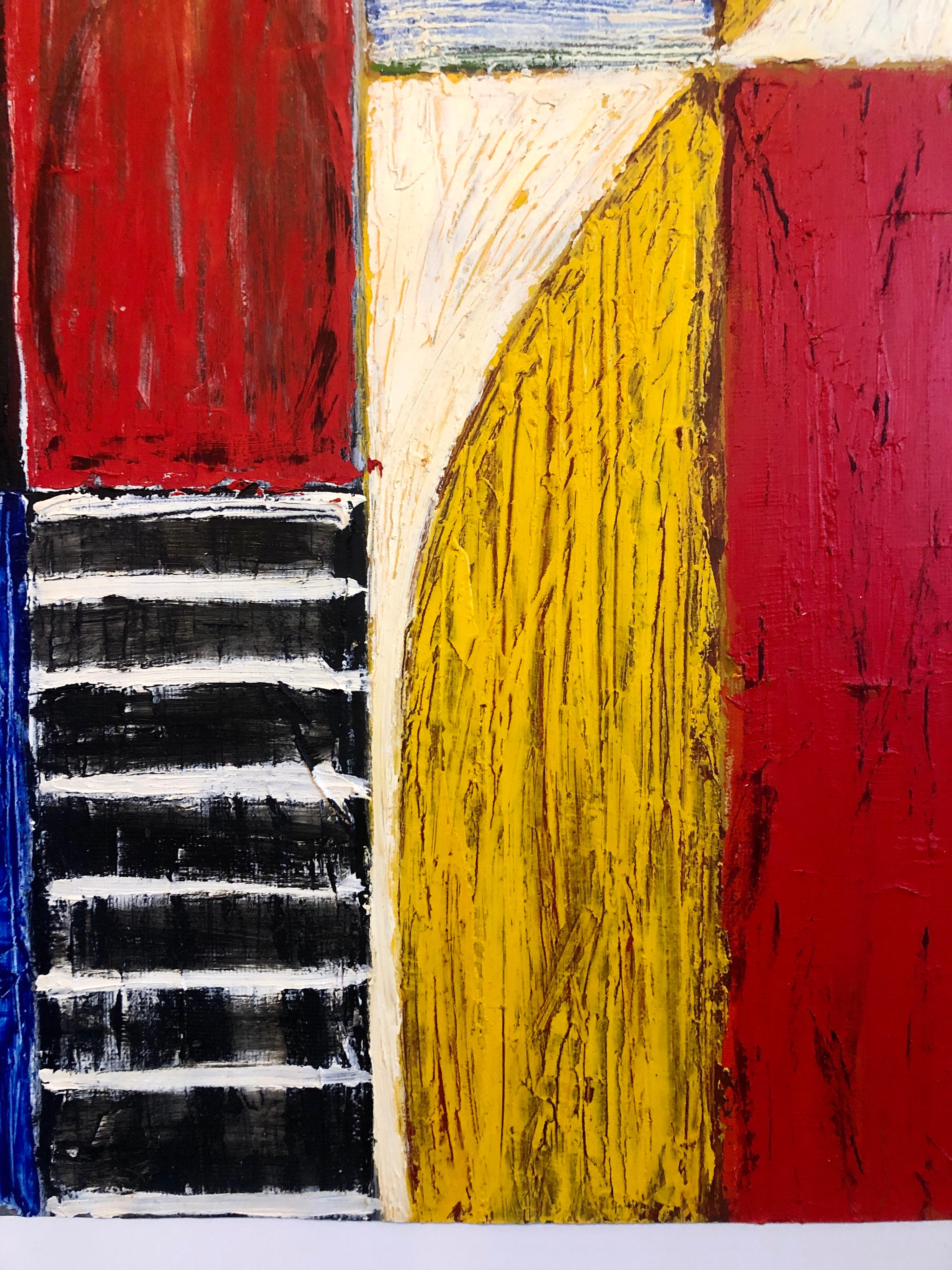 Joan Kahn Roma Color vibrante y audaz Pintura al óleo expresionista abstracta modernista en venta 5