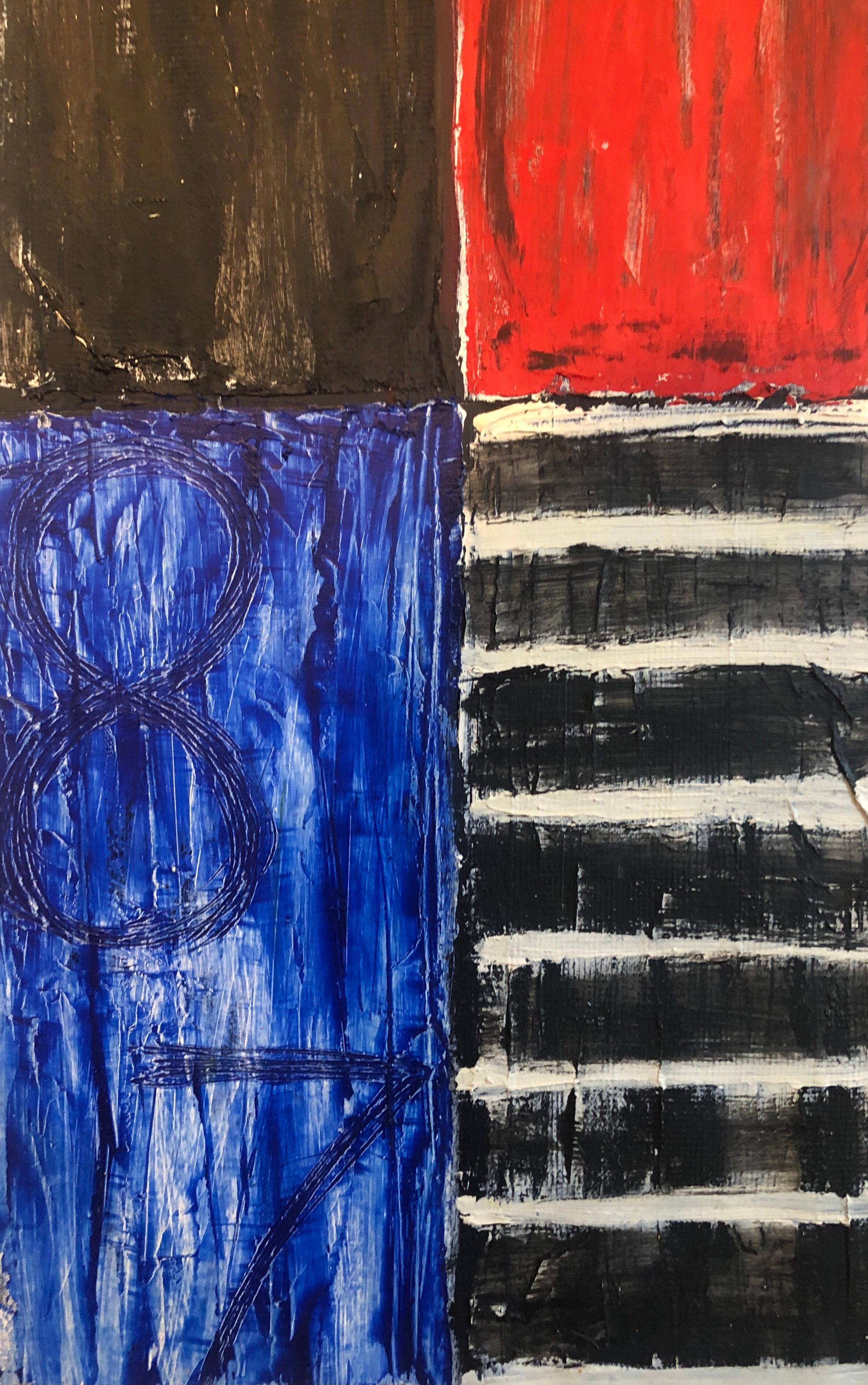 Joan Kahn Roma Color vibrante y audaz Pintura al óleo expresionista abstracta modernista en venta 6