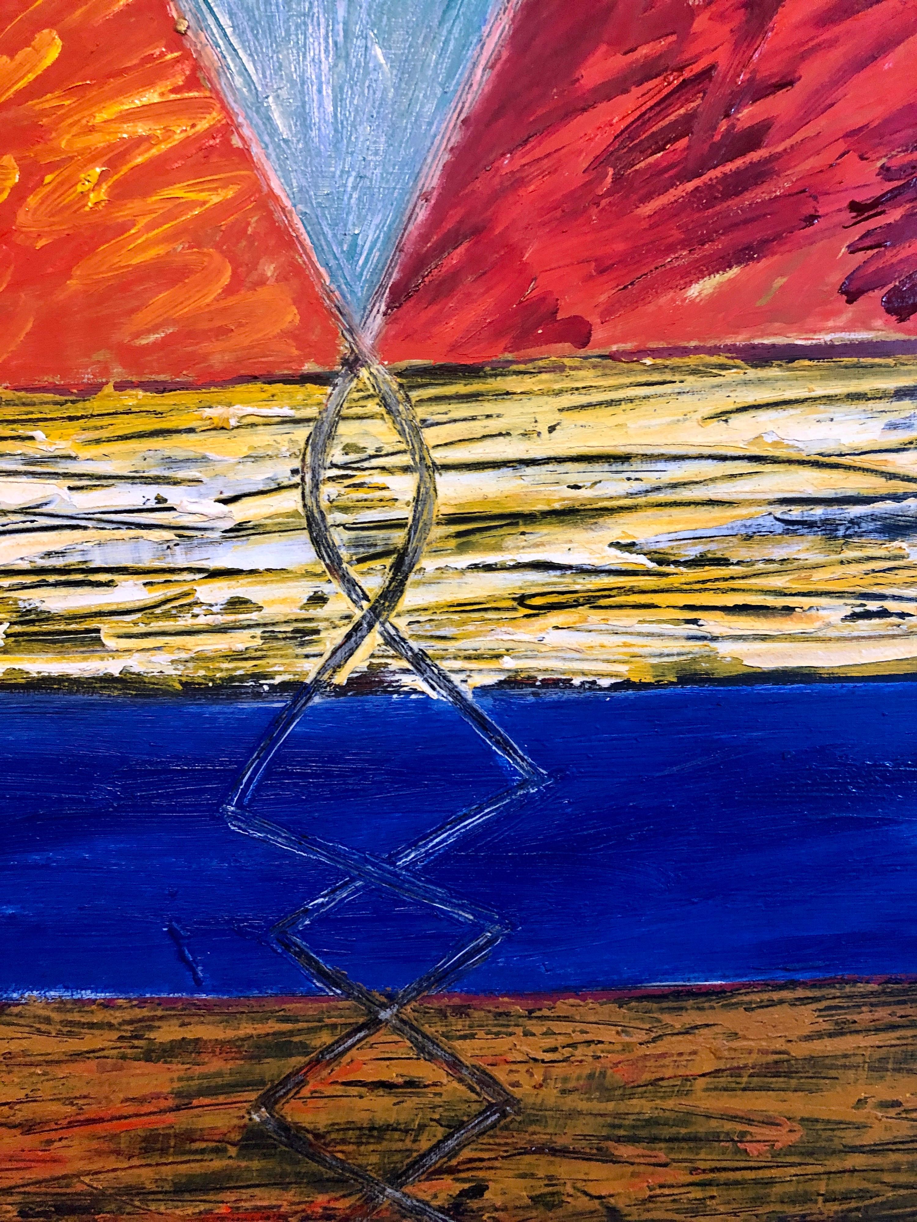 Joan Kahn Roma Color vibrante y audaz Pintura al óleo expresionista abstracta modernista en venta 6