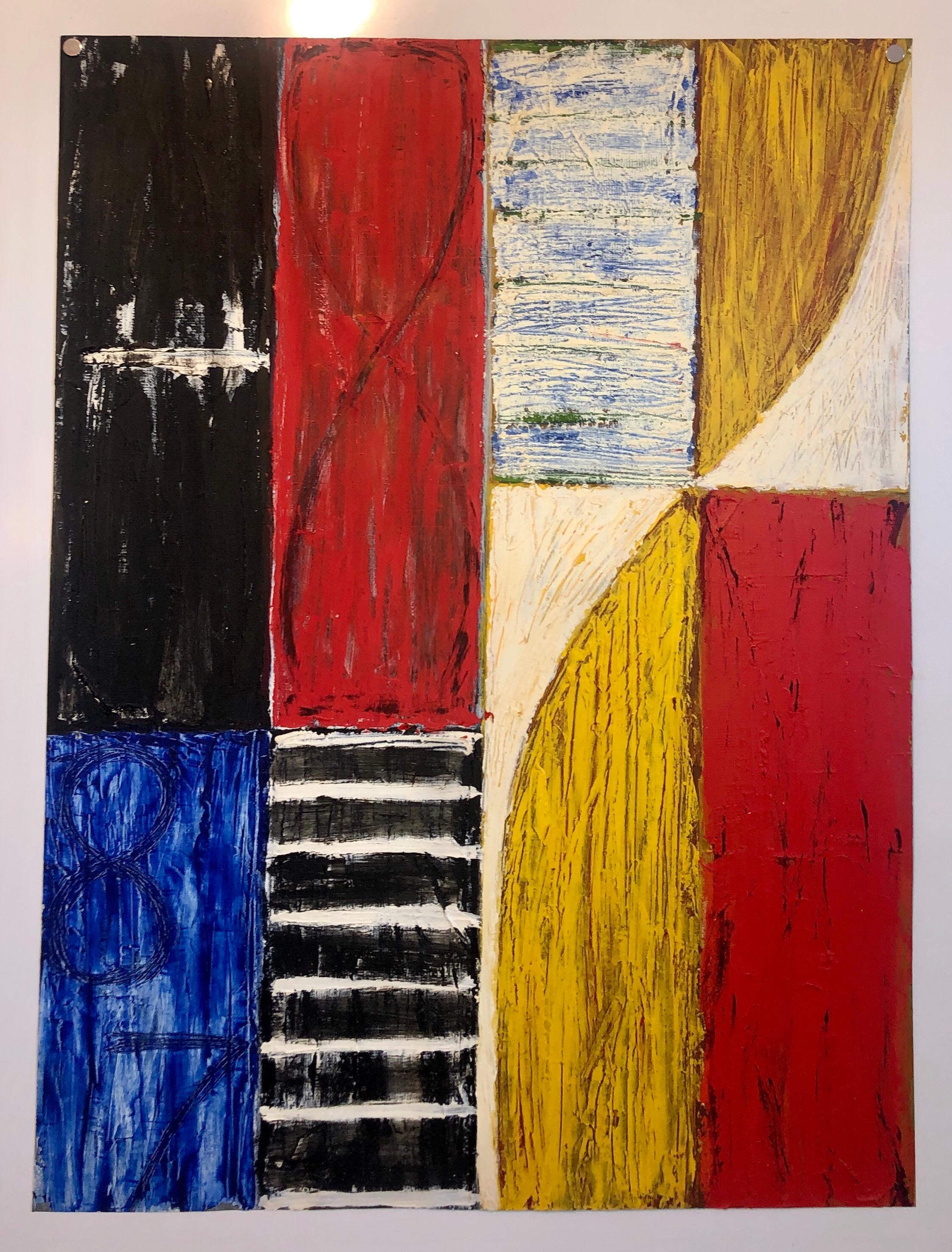Joan Kahn Roma Color vibrante y audaz Pintura al óleo expresionista abstracta modernista en venta 7
