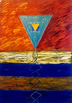 Joan Kahn Roma Color vibrante y audaz Pintura al óleo expresionista abstracta modernista