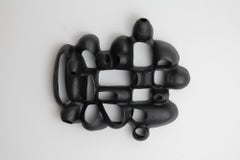 M1 - Black Porcelain abstract geometric mural sculpture 