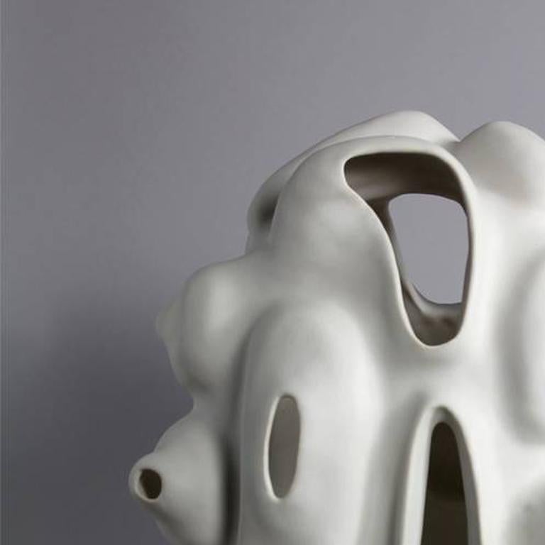 Untitled #25 - Porcelain geometric white sculpture  - Sculpture by Joan Lurie