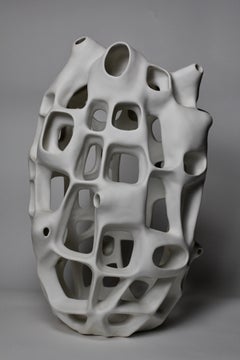 Untitled #3751 - Porcelain geometric white sculpture 